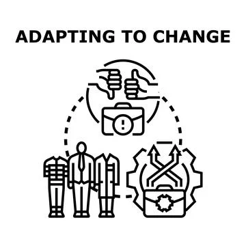 Adapting to change concepts finding solutions Stock Illustration