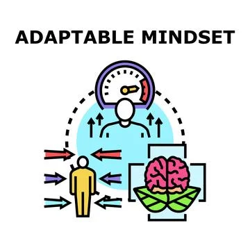 Adapting mindset for business challenges and growth Stock Illustration