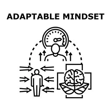 Adapting mindset for business challenges and growth Stock Illustration