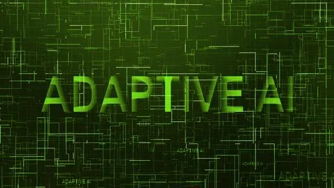 Adaptive Ai text technology data line green color 스톡 일러스트