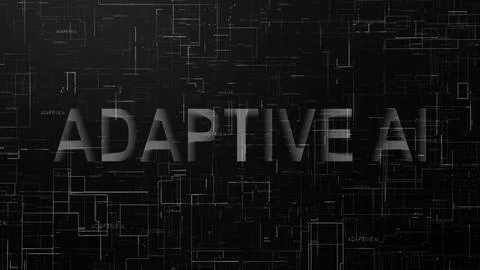 Adaptive Ai text technology data line white Stock Illustration