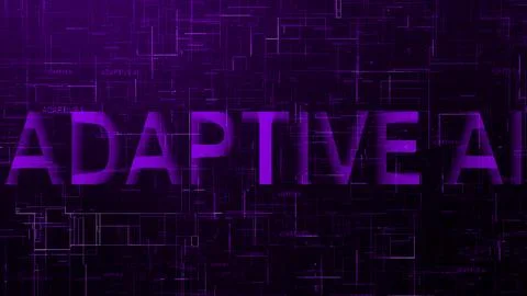 Adaptive Ai text technology data line purple 스톡 일러스트