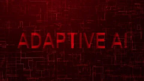 Adaptive Ai text technology data line red color Stock Illustration
