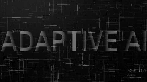 Adaptive Ai text technology data line white color 스톡 일러스트