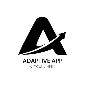 Adaptive App Logo Design with Dynamic Arrow and Monogram A Stock Illustration