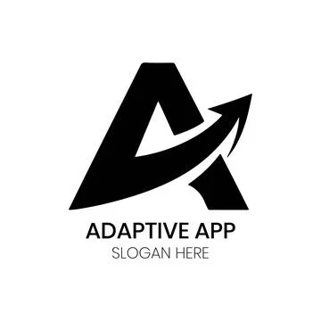 Adaptive App Monogram Logo Design with Upward Arrow Symbol Stock Illustration
