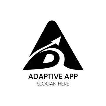 Adaptive App Monogram Logo Design with Rocket Launch Concept Stock Illustration