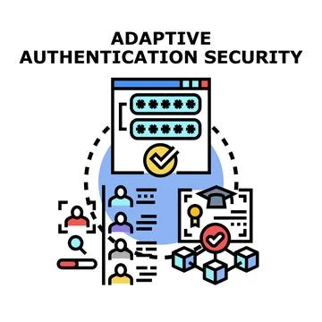 Adaptive authentication security system verifying user access Stock Illustration