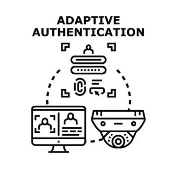 Adaptive authentication system securing access using biometrics Stock Illustration