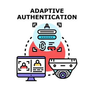 Adaptive authentication system securing access using biometrics Stock Illustration