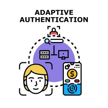 Adaptive authentication system using biometric recognition technology Stock Illustration