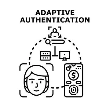 Adaptive authentication system using biometric recognition technology Stock Illustration
