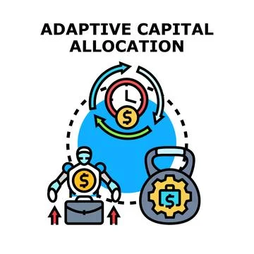 Adaptive capital allocation system with robot adjusting resources Stock Illustration