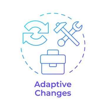Adaptive changes blue gradient concept icon Stock Illustration