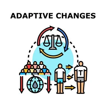 Adaptive changes concept with people and environment Stock Illustration
