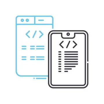 Adaptive coding line icon, outline symbol, vector illustration, concept sign Stock Illustration