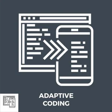 Adaptive Coding Thin Line Vector Icon Illustrazione stock