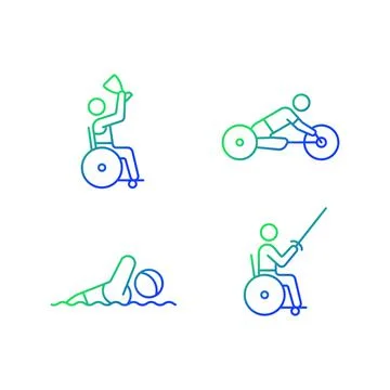 Adaptive contests gradient linear vector icons set Stock Illustration