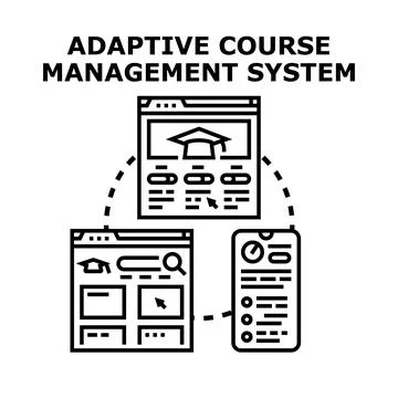 Adaptive course management system digital platform Stock Illustration
