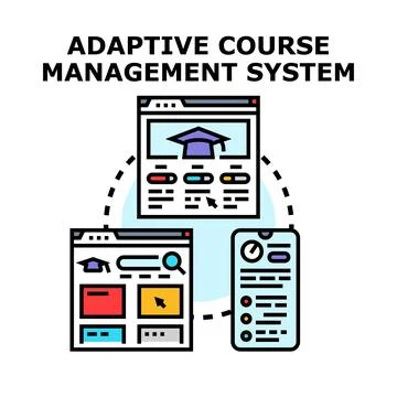 Adaptive course management system digital platform Stock Illustration