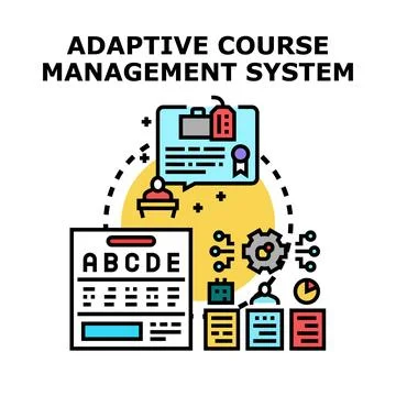 Adaptive course management system implementing personalized learning 스톡 일러스트