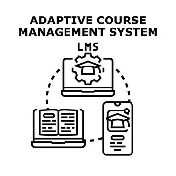 Adaptive course management system platform learning online イラスト素材
