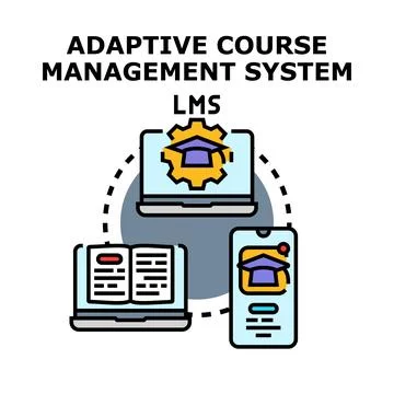 Adaptive course management system platform learning online Stock Illustration