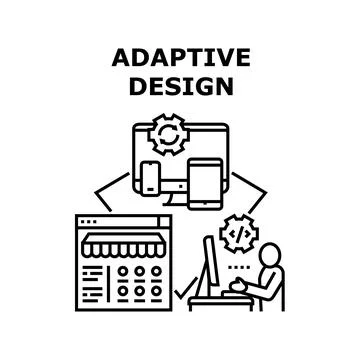 Adaptive Design Vector Concept Black Illustration 스톡 일러스트