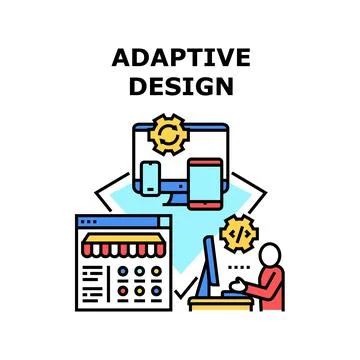 Adaptive Design Vector Concept Color Illustration 스톡 일러스트