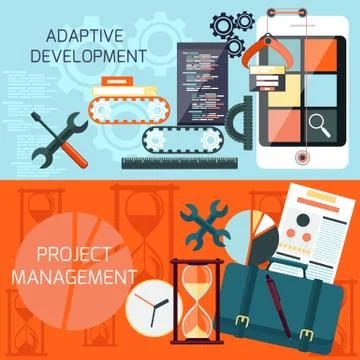 Adaptive development and project management 스톡 일러스트