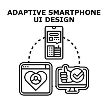 Adaptive digital interface design concept and development Stock Illustration