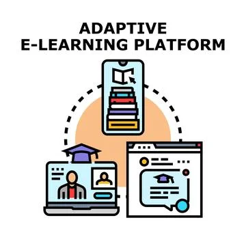 Adaptive e learning platform concept vector illustration Stock Illustration
