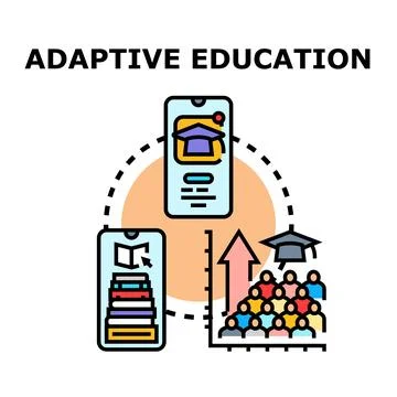 Adaptive education concept with personalized learning technology 库存插图