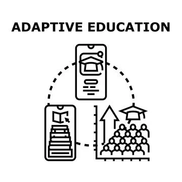 Adaptive education concept with personalized learning technology 库存插图