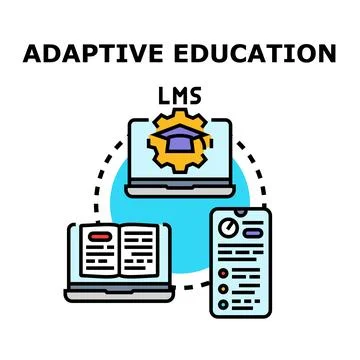 Adaptive education learning management system concept Stock Illustration
