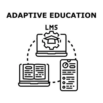 Adaptive education learning management system concept Stock Illustration