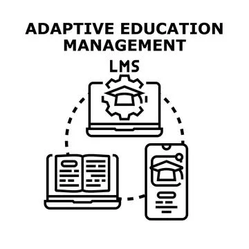 Adaptive education management learning system concept Stock Illustration