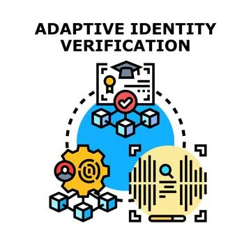 Adaptive identity verification process recognizing user data Stock Illustration