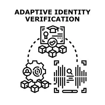 Adaptive identity verification process recognizing user data Stock Illustration