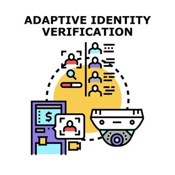 Adaptive identity verification system analyzing user data Stock Illustration