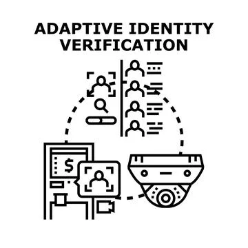 Adaptive identity verification system analyzing user data 스톡 일러스트