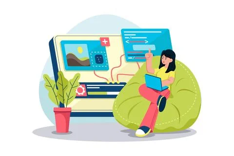 Adaptive Interface Design Illustration concept on white background Illustrazione stock