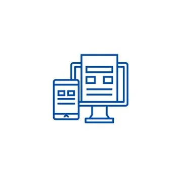 Adaptive interface line icon concept. Adaptive interface flat vector symbol イラスト素材