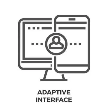 Adaptive Interface Line Icon Stock Illustration