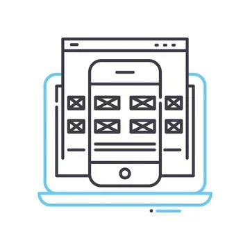 Adaptive interface line icon, outline symbol, vector illustration, concept sign Stock Illustration