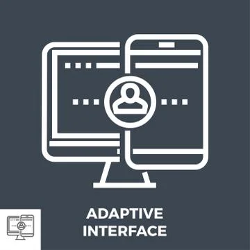 Adaptive Interface Thin Line Vector Icon Stock Illustration