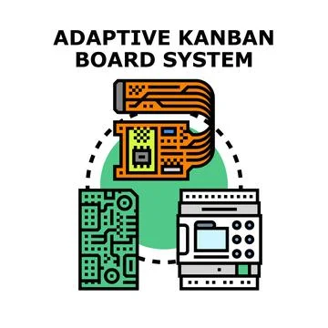 Adaptive kanban board system workflow management Stock Illustration