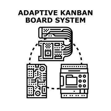 Adaptive kanban board system workflow management イラスト素材