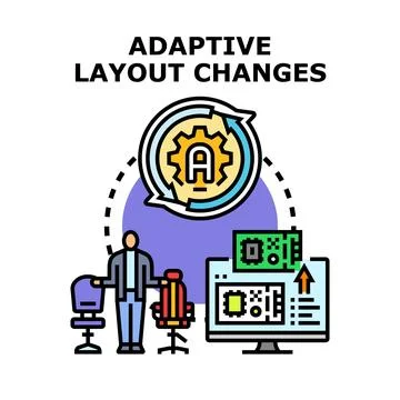Adaptive layout changes concept optimizing user experience Illustrazione stock