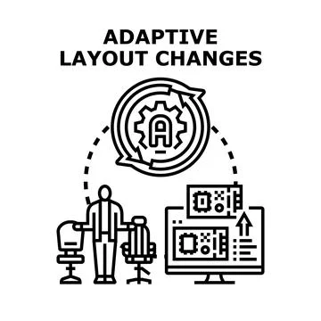 Adaptive layout changes concept optimizing user experience Stock Illustration